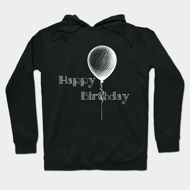 Happy Birthday (Classic) with White Lettering Hoodie by VelvetRoom